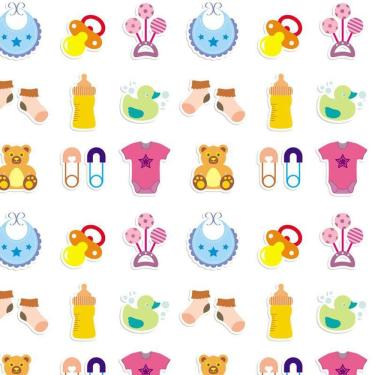 Imagem de Papel De Parede Bebê Infantil Colorido Decorativo Adesivo