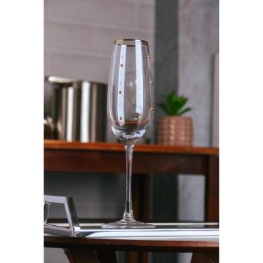 Imagem de 2 Taças para Champanhe Balls Fio de Ouro 220ml Vidro Wolff