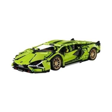 Imagem de Blocos De Montar Carro De Corrida Lamborghini Rosa 1296+ Peças, Modelo