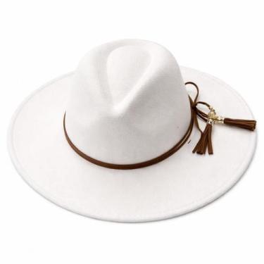 Imagem de Chapéu Fedora Unissex em Feltro Aba Média com Cordão Decorativo Estilo