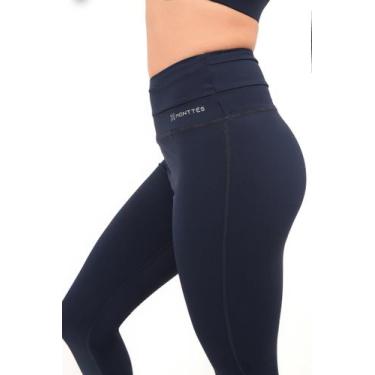Imagem de Calça Legging Feminina Flex Monttês Cós Alto Poliamida, Marinho, M