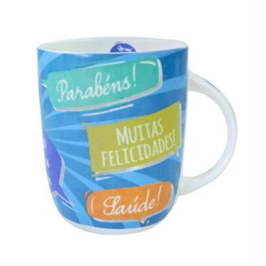 Imagem de Caneca de porcelana "parabéns" 380 ml - QUERO PRESENTEAR, C