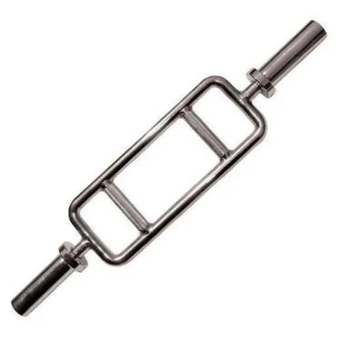 Imagem de BARRA H OLÍMPICA CROMADA MACIÇA PARA MUSCULAÇÃO 80CM - RAE FITNESS-Unissex