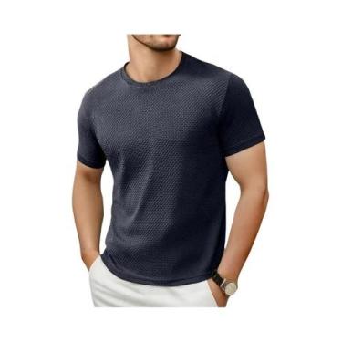 Imagem de Camiseta Masculina Casual De Verão Respirável Com Gola O E Manga Curta