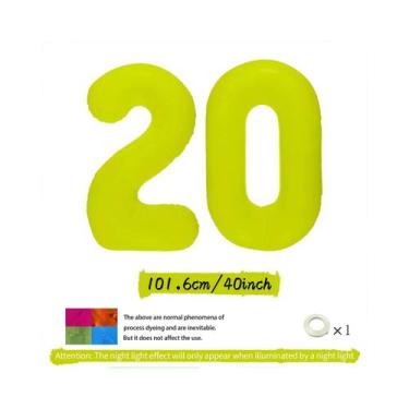Imagem de Balões Digitais Fluorescentes Amarelo Neon Para Decorações De Aniversá