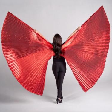 Imagem de Véu Wings Asa De Isis Dança Do Ventre- Com Vareta Aberto Atrás - VEU-W