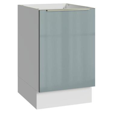 Imagem de Balcão de Cozinha 50 cm 1 Porta (Sem Tampo) Branco/Cinza Lux Madesa
