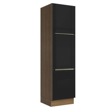 Imagem de Paneleiro 60 cm 3 Portas Rustic/Preto Lux Madesa