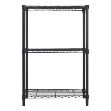 Imagem de Estante Aco 3 Prateleiras Preta 90x60x35cm Ate 150kg Prateado