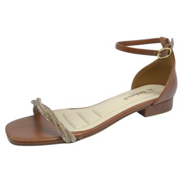 Imagem de Sandalia Feminina Strass Brilhante Salto Bloco Baixo Bebece