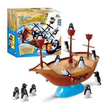 Imagem de Jogo Pinguins Piratas Navio Equilibrista Brinquedo Infantil Divertido Interativo Lazer Familia