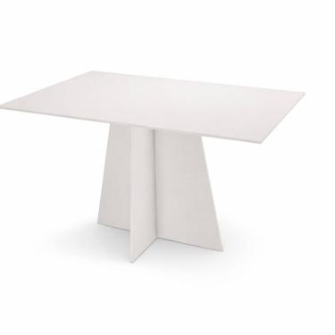Imagem de Mesa de Jantar Moderna com Base Central Design Minimalista Dunna Branco