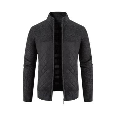 Imagem de Jaqueta Masculina Slim Fit Com Zíper, Quente E Grossa Para Outono/Inve