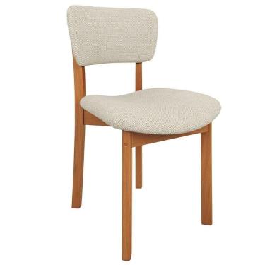 Imagem de Cadeira Para Sala De Jantar Cozinha Living Estofada Dara L02 Linho Champagne - Lyam Decor