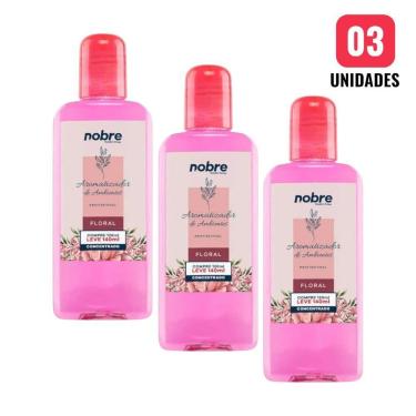 Imagem de Kit 3 Aromatizantes de Ambiente Nobre com Borrifador 140ML Perfume Floral Concentrado de Longa Duração