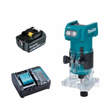 Imagem de Tupia Manual 6mm 1/4" A Bateria 18V DRT52Z 5Ah Makita Bivolt