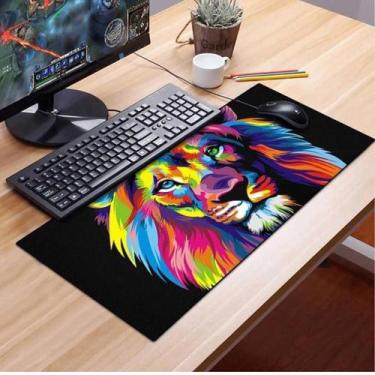 Imagem de Mouse Pad Gamer Tamanho Grande 700 x 350 Antiderrapante - EXBOM, Leão 