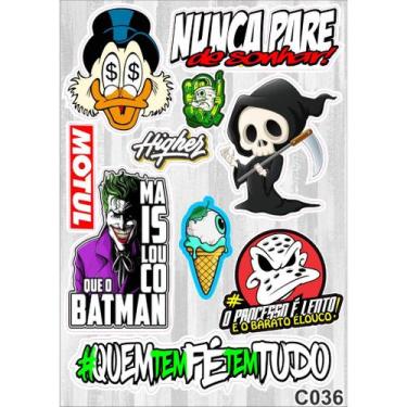 Imagem de Cartela De Adesivos - C036 - Carro - Moto - Caminhão - Bike - Stickers