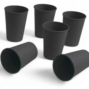 Imagem de Kit 20 Copos Plástico Reutilizável 200ml Cor:Preto - Cris Presentts, P
