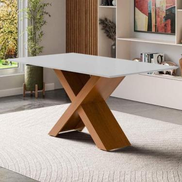 Imagem de Mesa de Jantar 6 Lugares Multimóveis CR50236, Cinamomo/Off White