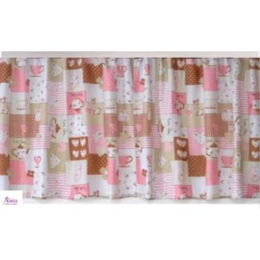 Imagem de Cortina para Pia Cozinha Oxford Estampada 140x80cm Lavável e Não Preci