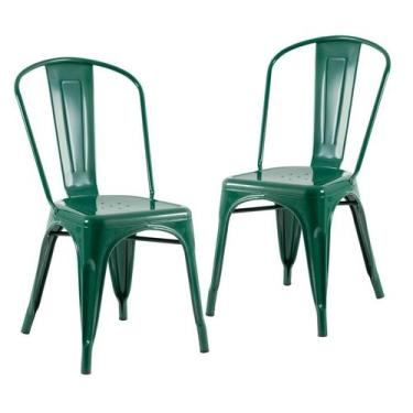 Imagem de Laraz Home Decor, Kit 2 Cadeiras Iron Tolix - Verde Escuro