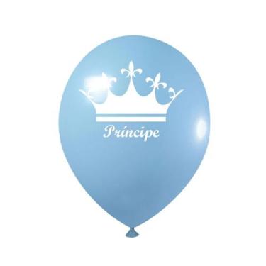 Imagem de Balão bexiga cor azul - coroa do principe n 9 c/ 20 un - TAMAROZZI EMB
