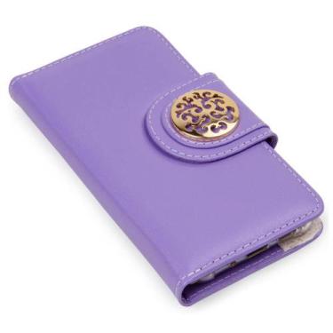 Imagem de Capa Carteira Couro Johari Lilas Para Samsung A05 A055 - CELLWAY