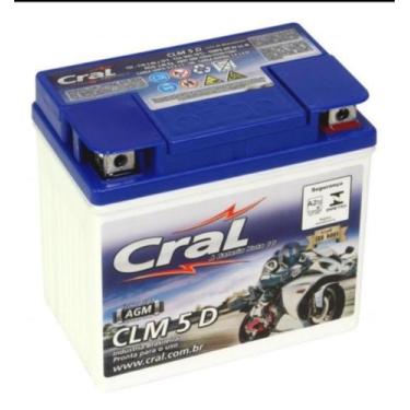 Imagem de Bateria moto 5ah Cral CML 5-D Honda Titan Bros Fan Biz Cg 125/150/160 