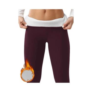 Imagem de Leggings Femininas De Cintura Alta Com Forro De Fleece E Controle De B