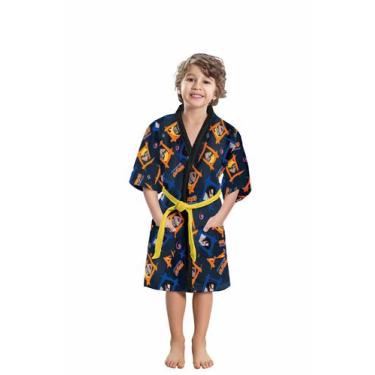 Imagem de Roupão de banho infantil aveludado naruto premium-lepper,  P - 04 A 05