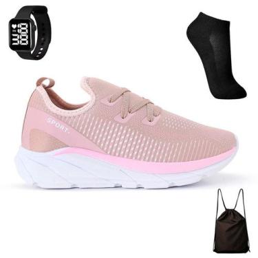 Imagem de Tenis Meia Feminino Esportivo Treino Academia Light Sport + Mochila Ba