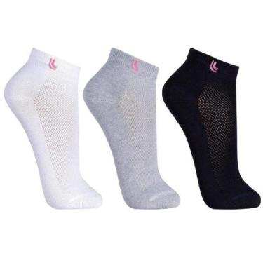 Imagem de Kit com 3 pares de Meias Lupo Sport Cano Baixo Clássica - Branco / Cin