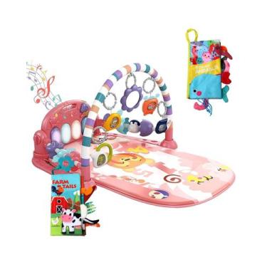 Imagem de Tapete de Atividades para Bebê com Piano e Brinquedos Sensoriais dearl