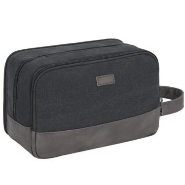 Imagem de Bolsa de higiene de viagem WANDF ultrafina resistente à água preta