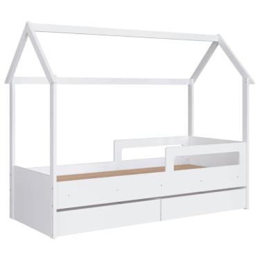 Imagem de Cama Infantil Montessoriana com Gavetas Branca