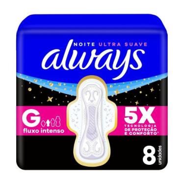 Imagem de Absorvente Always Noite Ultra Suave com Abas 8 Unidades