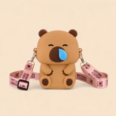 Imagem de Bolsa Infantil De Silicone Capivara Cartoon com Alça Removível E Ajust