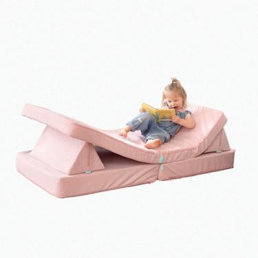 Imagem de Freso Baby Soft Play Sofá De Brincar Modular Montessoriano, Sofá Infantil 4 Peças Para áreas Internas Rosa