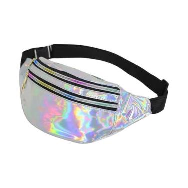 Imagem de Bolsa De Cintura Holográfica Com Glitter, Bolsa De Ombro Laser Designe