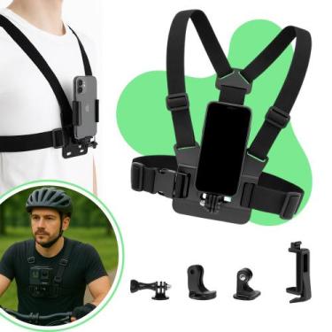 Imagem de Suporte Peitoral Ajustável Universal para Celular e Câmeras de Ação Es