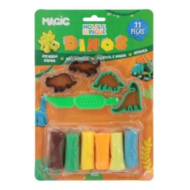Imagem de Molde E Brinque 11 Pecas Dino - Ciranda Cultural - Magic Kids