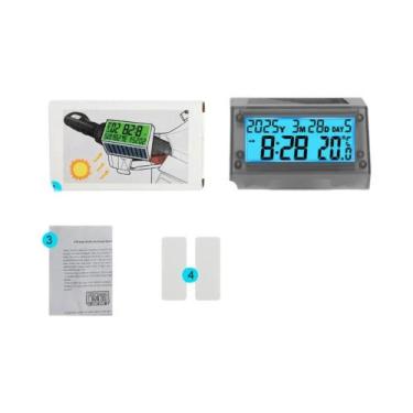 Imagem de Termômetro LCD À Prova D'água Com Energia Solar Para Motocicleta, Data