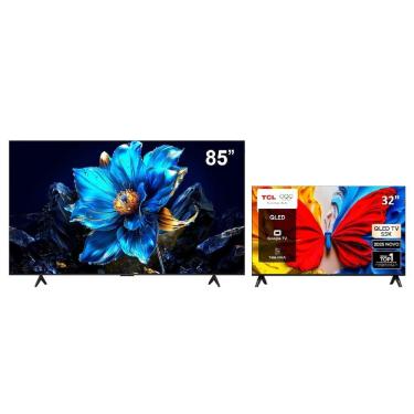 Imagem de Combo Smart TV TCL TV-85-TCL-QLED-4K-85P7K-TV-32-TCL-QLED-4K-32S5K 85 e 32 Polegadas 4K QLED Preto 110V