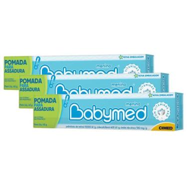 Imagem de Kit 3 Babymed Pomada Para Assaduras Azul 45G