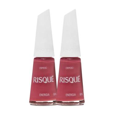 Imagem de Kit 2 Esmalte Risqué Rosas Cremosos Energia 8ml