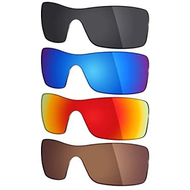 Imagem de Mryok 4 pares de lentes polarizadas de substituição para óculos de sol Oakley Straightback OO9411 – Stealth preto/vermelho fogo/azul gelo/marrom bronze
