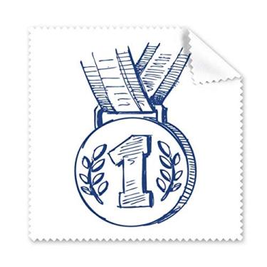 Imagem de Pano de limpeza Blue Football Championship Medalha Pano de limpeza para tela de telefone, 5 peças