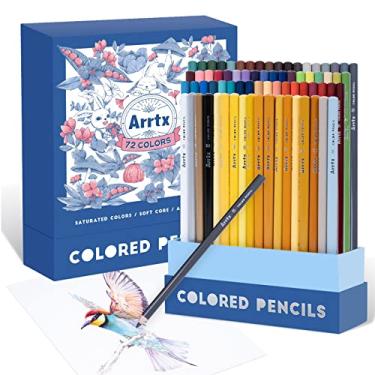 Imagem de Arrtx 72 lápis de cor para adultos, desenho de colorir, pintura de esboço, sombreamento, lápis de cor macia, materiais de artesanato, conjunto de lápis de cor premium para artistas adultos iniciantes