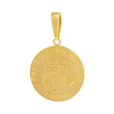 Imagem de Pingente Aço Mandala Nascimento Coração 27mm Gold IPG